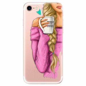 Odolné silikonové pouzdro iSaprio - My Coffe and Blond Girl - iPhone 7 obraz