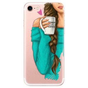 Odolné silikonové pouzdro iSaprio - My Coffe and Brunette Girl - iPhone 7 obraz