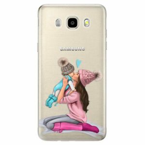 Odolné silikonové pouzdro iSaprio - Kissing Mom - Brunette and Boy - Samsung Galaxy J5 2016 obraz
