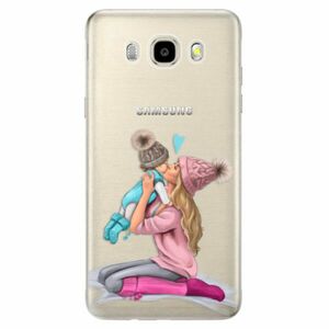 Odolné silikonové pouzdro iSaprio - Kissing Mom - Blond and Boy - Samsung Galaxy J5 2016 obraz