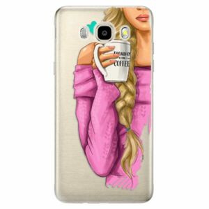 Odolné silikonové pouzdro iSaprio - My Coffe and Blond Girl - Samsung Galaxy J5 2016 obraz