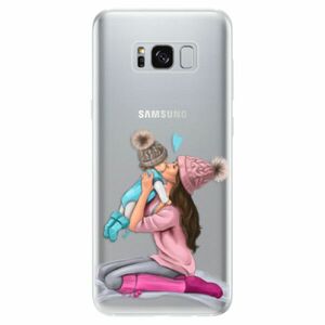 Odolné silikonové pouzdro iSaprio - Kissing Mom - Brunette and Boy - Samsung Galaxy S8 obraz