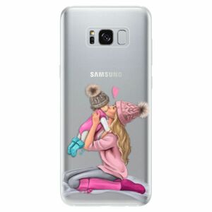Odolné silikonové pouzdro iSaprio - Kissing Mom - Blond and Girl - Samsung Galaxy S8 obraz