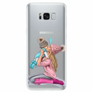 Odolné silikonové pouzdro iSaprio - Kissing Mom - Blond and Boy - Samsung Galaxy S8 obraz