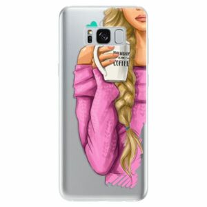 Odolné silikonové pouzdro iSaprio - My Coffe and Blond Girl - Samsung Galaxy S8 obraz
