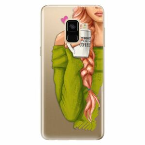 Odolné silikonové pouzdro iSaprio - My Coffe and Redhead Girl - Samsung Galaxy A8 2018 obraz