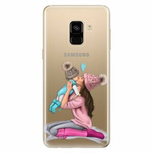 Odolné silikonové pouzdro iSaprio - Kissing Mom - Brunette and Boy - Samsung Galaxy A8 2018 obraz