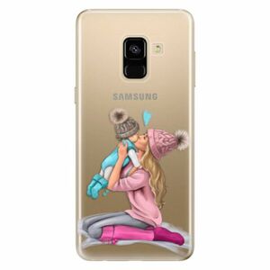 Odolné silikonové pouzdro iSaprio - Kissing Mom - Blond and Boy - Samsung Galaxy A8 2018 obraz