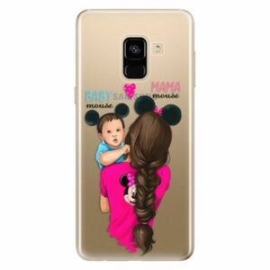 Odolné silikonové pouzdro iSaprio - Mama Mouse Brunette and Boy - Samsung Galaxy A8 2018 obraz