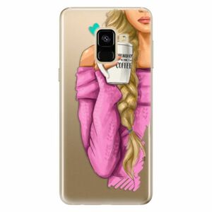 Odolné silikonové pouzdro iSaprio - My Coffe and Blond Girl - Samsung Galaxy A8 2018 obraz