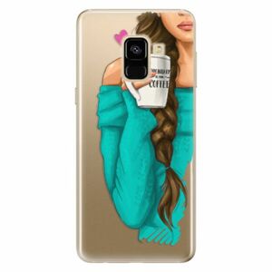 Odolné silikonové pouzdro iSaprio - My Coffe and Brunette Girl - Samsung Galaxy A8 2018 obraz