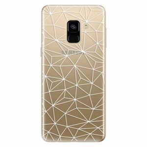 Odolné silikonové pouzdro iSaprio - Abstract Triangles 03 - white - Samsung Galaxy A8 2018 obraz