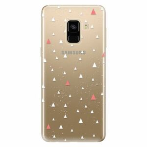 Odolné silikonové pouzdro iSaprio - Abstract Triangles 02 - white - Samsung Galaxy A8 2018 obraz