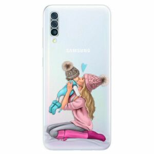 Odolné silikonové pouzdro iSaprio - Kissing Mom - Blond and Boy - Samsung Galaxy A50 obraz