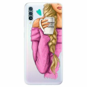 Odolné silikonové pouzdro iSaprio - My Coffe and Blond Girl - Samsung Galaxy A50 obraz