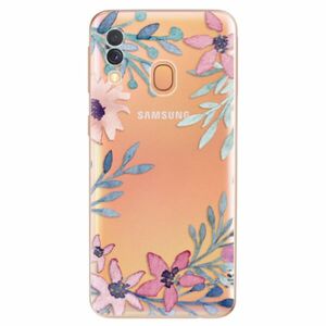 Odolné silikonové pouzdro iSaprio - Leaves and Flowers - Samsung Galaxy A40 obraz