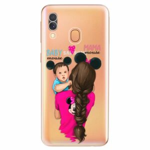 Odolné silikonové pouzdro iSaprio - Mama Mouse Brunette and Boy - Samsung Galaxy A40 obraz