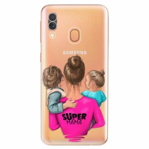 Odolné silikonové pouzdro iSaprio - Super Mama - Boy and Girl - Samsung Galaxy A40 obraz