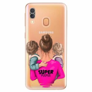 Odolné silikonové pouzdro iSaprio - Super Mama - Two Boys - Samsung Galaxy A40 obraz