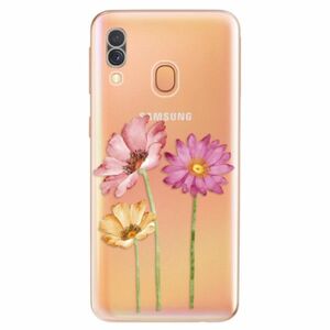 Odolné silikonové pouzdro iSaprio - Three Flowers - Samsung Galaxy A40 obraz