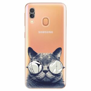 Odolné silikonové pouzdro iSaprio - Crazy Cat 01 - Samsung Galaxy A40 obraz