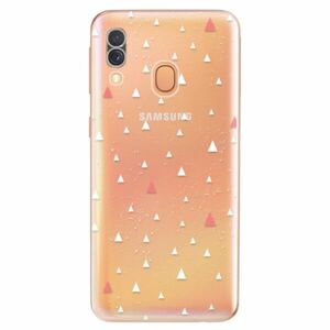 Odolné silikonové pouzdro iSaprio - Abstract Triangles 02 - white - Samsung Galaxy A40 obraz