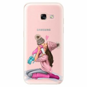 Odolné silikonové pouzdro iSaprio - Kissing Mom - Brunette and Girl - Samsung Galaxy A3 2017 obraz