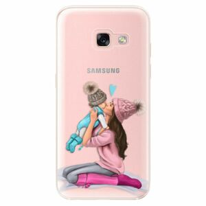 Odolné silikonové pouzdro iSaprio - Kissing Mom - Brunette and Boy - Samsung Galaxy A3 2017 obraz