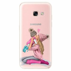 Odolné silikonové pouzdro iSaprio - Kissing Mom - Blond and Girl - Samsung Galaxy A3 2017 obraz