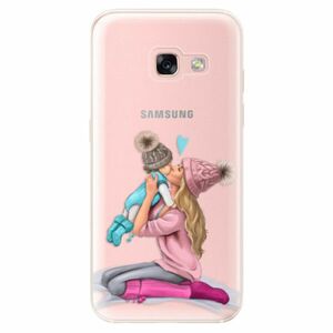 Odolné silikonové pouzdro iSaprio - Kissing Mom - Blond and Boy - Samsung Galaxy A3 2017 obraz