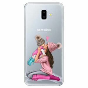 Odolné silikonové pouzdro iSaprio - Kissing Mom - Brunette and Girl - Samsung Galaxy J6+ obraz