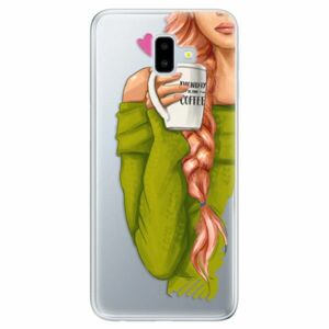 Odolné silikonové pouzdro iSaprio - My Coffe and Redhead Girl - Samsung Galaxy J6+ obraz