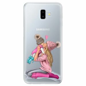 Odolné silikonové pouzdro iSaprio - Kissing Mom - Blond and Girl - Samsung Galaxy J6+ obraz