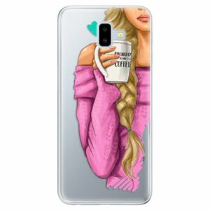 Odolné silikonové pouzdro iSaprio - My Coffe and Blond Girl - Samsung Galaxy J6+ obraz