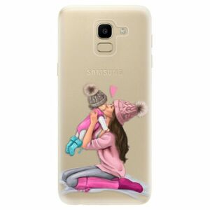 Odolné silikonové pouzdro iSaprio - Kissing Mom - Brunette and Girl - Samsung Galaxy J6 obraz