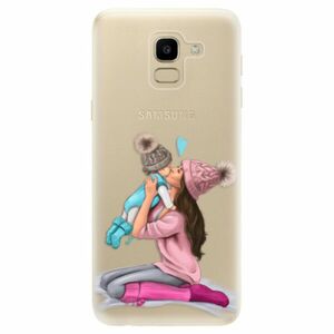Odolné silikonové pouzdro iSaprio - Kissing Mom - Brunette and Boy - Samsung Galaxy J6 obraz
