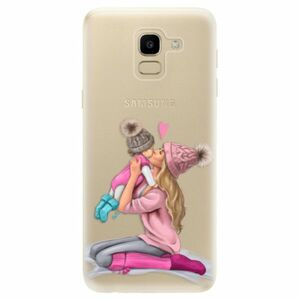 Odolné silikonové pouzdro iSaprio - Kissing Mom - Blond and Girl - Samsung Galaxy J6 obraz