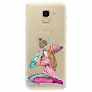 Odolné silikonové pouzdro iSaprio - Kissing Mom - Blond and Boy - Samsung Galaxy J6 obraz
