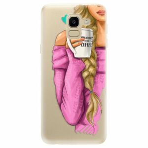 Odolné silikonové pouzdro iSaprio - My Coffe and Blond Girl - Samsung Galaxy J6 obraz