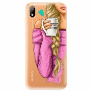 Odolné silikonové pouzdro iSaprio - My Coffe and Blond Girl - Huawei Y5 2019 obraz