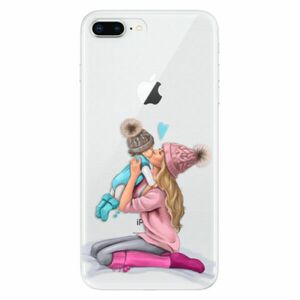 Odolné silikonové pouzdro iSaprio - Kissing Mom - Blond and Boy - iPhone 8 Plus obraz