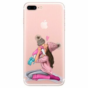 Odolné silikonové pouzdro iSaprio - Kissing Mom - Brunette and Girl - iPhone 7 Plus obraz