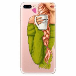 Odolné silikonové pouzdro iSaprio - My Coffe and Redhead Girl - iPhone 7 Plus obraz