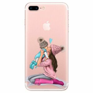 Odolné silikonové pouzdro iSaprio - Kissing Mom - Brunette and Boy - iPhone 7 Plus obraz