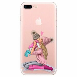 Odolné silikonové pouzdro iSaprio - Kissing Mom - Blond and Girl - iPhone 7 Plus obraz