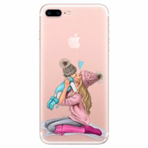 Odolné silikonové pouzdro iSaprio - Kissing Mom - Blond and Boy - iPhone 7 Plus obraz