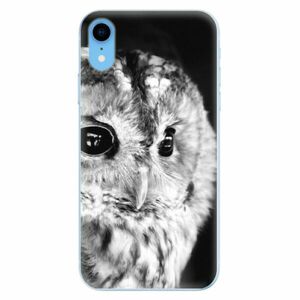 Odolné silikonové pouzdro iSaprio - BW Owl - iPhone XR obraz