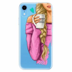 Odolné silikonové pouzdro iSaprio - My Coffe and Blond Girl - iPhone XR obraz