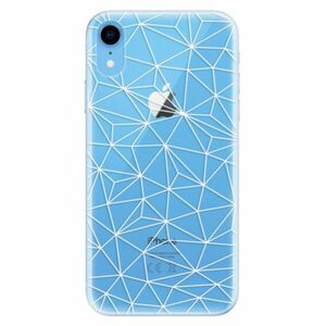 Odolné silikonové pouzdro iSaprio - Abstract Triangles 03 - white - iPhone XR obraz
