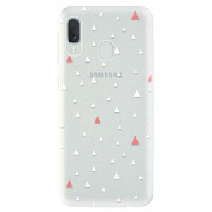 Odolné silikonové pouzdro iSaprio - Abstract Triangles 02 - white - Samsung Galaxy A20e obraz